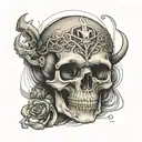 ovni brain skull tattoo design idea