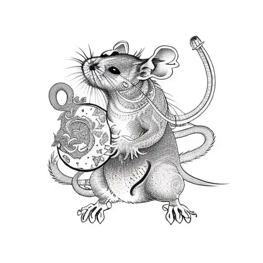 Hybrid of a rat a mushrooms but he's a Mage  tattoo design idea