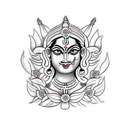 Beautiful Durga Maa Tattoo - Inkblot Tattooz