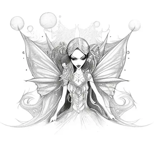 evil fairy tattoo design idea