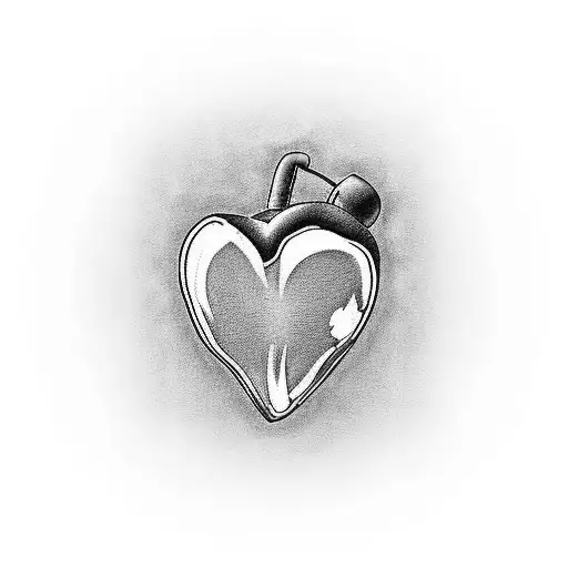 little red heart with a black outline A and 24/12/22 in Roman numerals below small heart for behind the ear on the neck  tattoo design idea