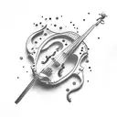 broken violin tattoo design idea