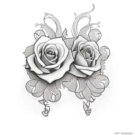 "anthony palmer" with hearts and flowers tattoo design idea