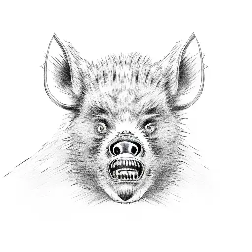 angry boar face tattoo design idea