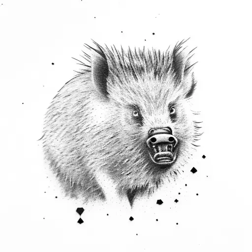 angry boar face tattoo design idea
