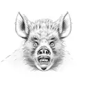 angry boar face tattoo design idea