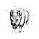 angry boar face tattoo design idea