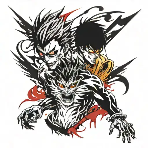light yagami and ryuk death note tattoo design idea