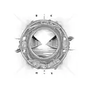 mackinac bridge with waves tattoo design idea