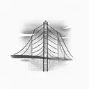 mackinac bridge with waves tattoo design idea