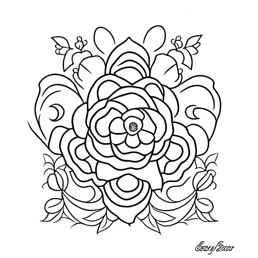 yorkshire and flowers  tattoo design idea