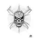 666 and palms tattoo design idea