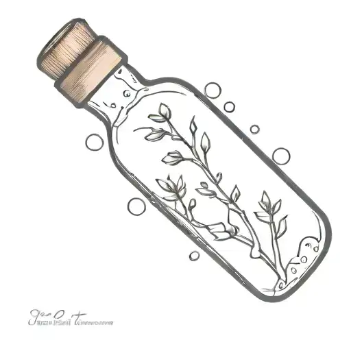 insulin vial with mustard seed and mountain inside  tattoo design idea