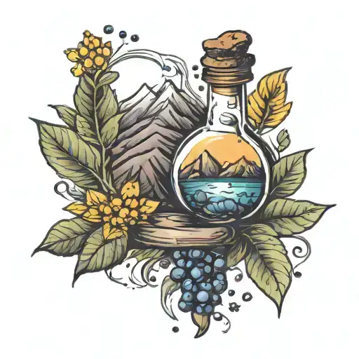 mustard seed and mountain in insulin vial tattoo design idea
