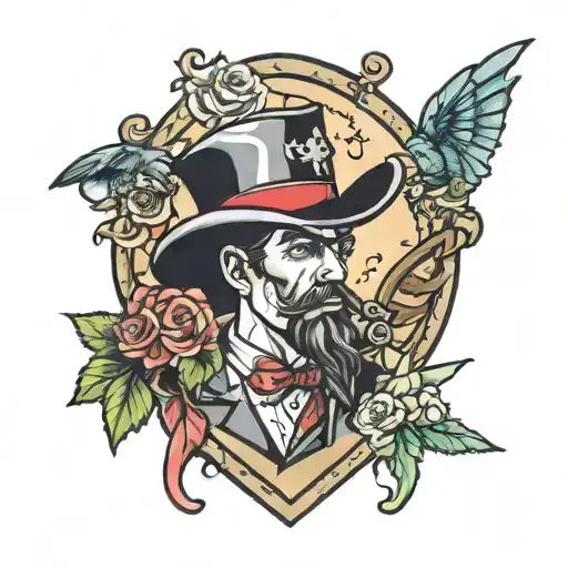 inside of a saloon tattoo design idea