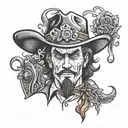 inside of a saloon tattoo design idea