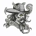 inside of a saloon tattoo design idea