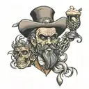 inside of a saloon tattoo design idea