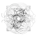 An abstract representation of a boygenius album cover intertwined with musical instruments tattoo design idea