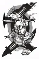 aircraft mechanic surrounded tattoo design idea
