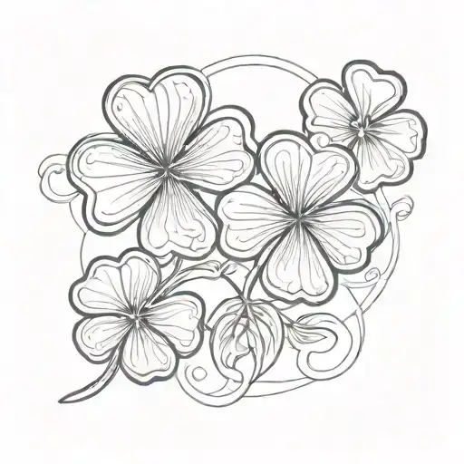 4 leaf clover tattoo design idea