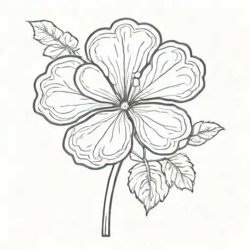 4 leaf white clover without anything else tattoo design idea