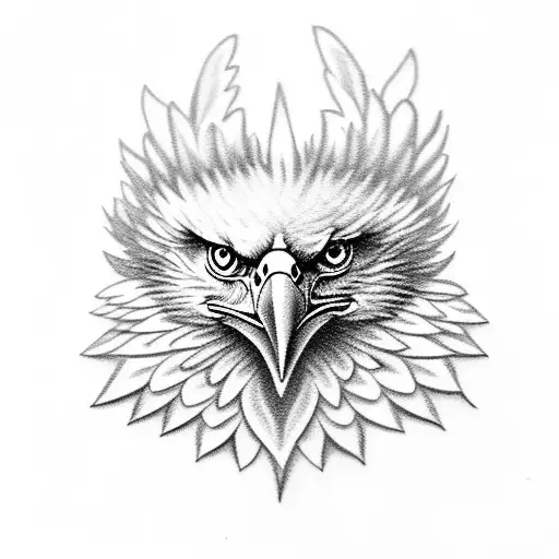 Eagle on the chest with he's wing's open tattoo design idea