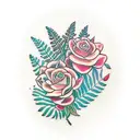 Traditional design featuring Mokosh holding a fern flower tattoo design idea