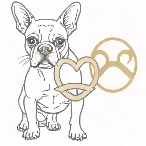 a pretzel with two boston terriers tattoo design idea