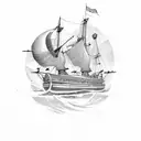 Old Ship tattoo design idea