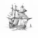 Old Ship tattoo design idea