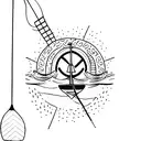 A majestic paddleboard gliding through calm waters with a breathtaking sunset in the background tattoo design idea