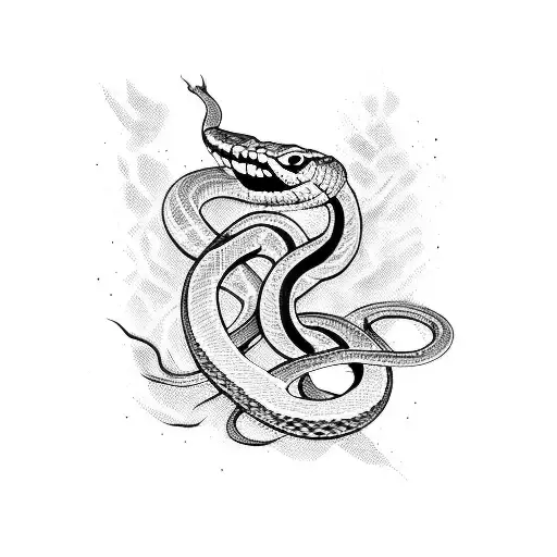 snake wrapped around an ak 47 tattoo design idea