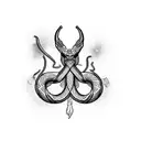 AK 47 wrapped by a snake tattoo design idea