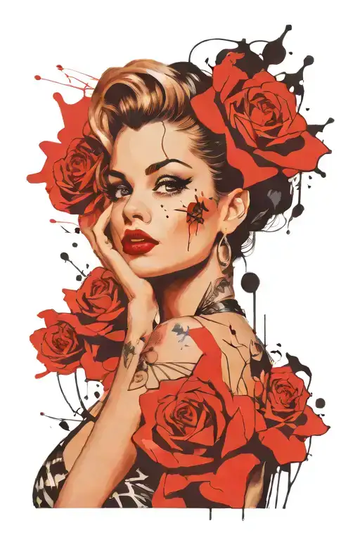 50s pinup tattoo design idea