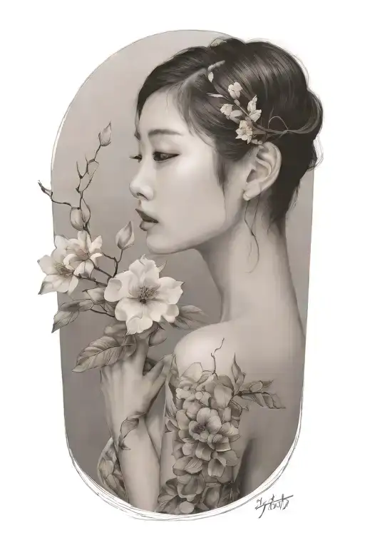 korean elegant tattoo design idea