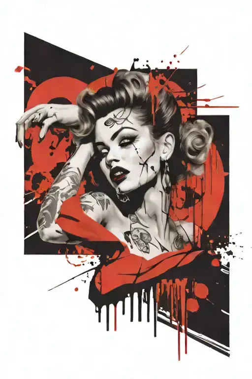 50s pinup tattoo design idea