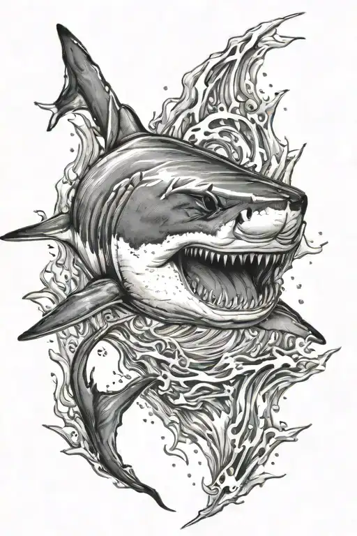 great white shark tattoo design idea