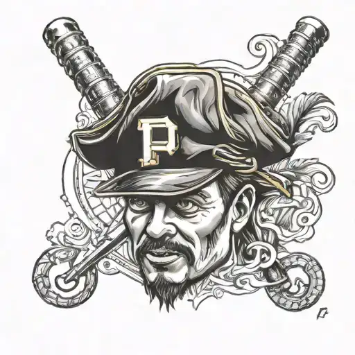 Pittsburgh pirates p outline tattoo design idea