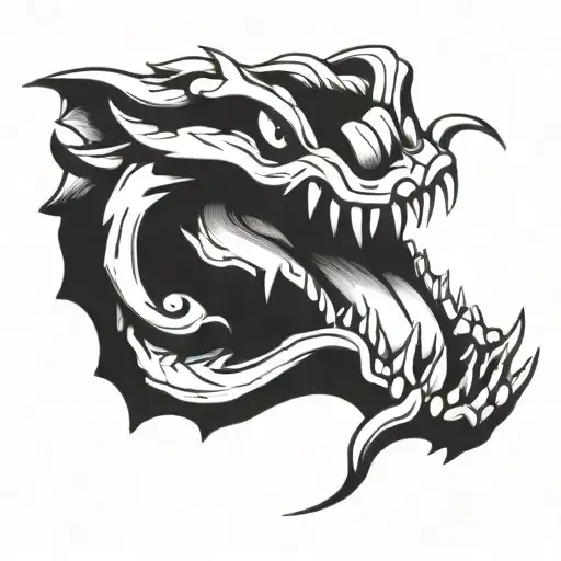 viper head fangs tattoo design idea