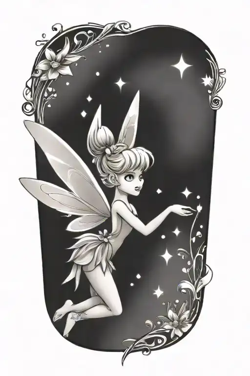 tinker bell fairy dust tattoo design idea