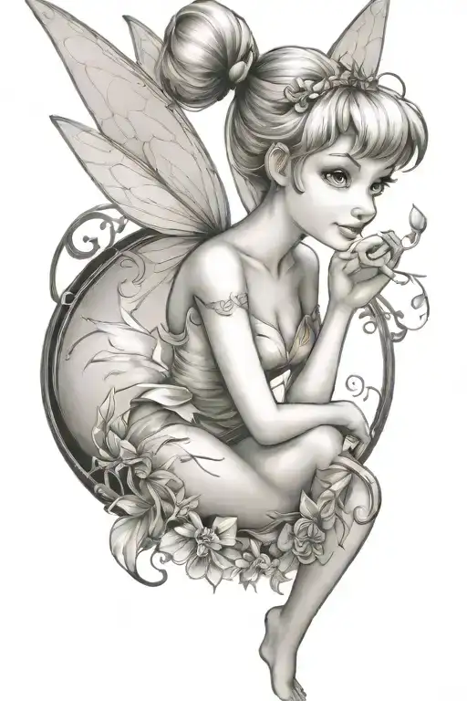 tinker bell tattoo design idea
