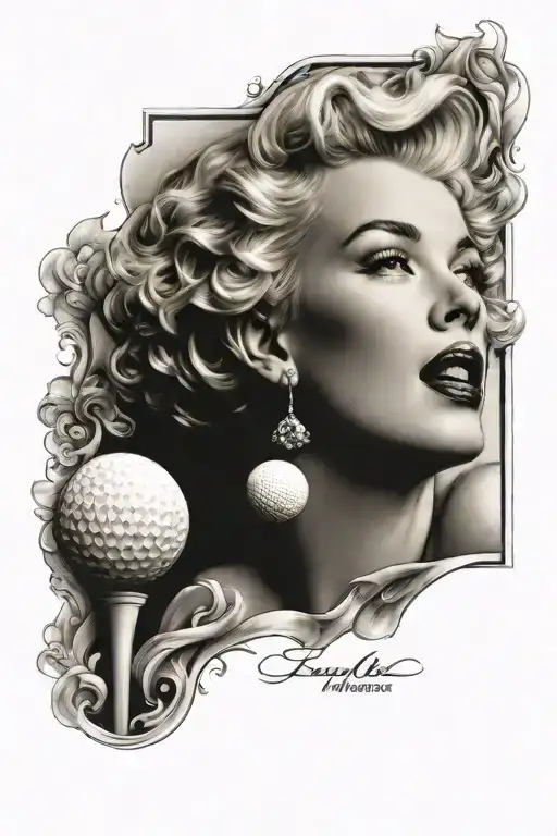 Marilyn Monroe golf tattoo design idea