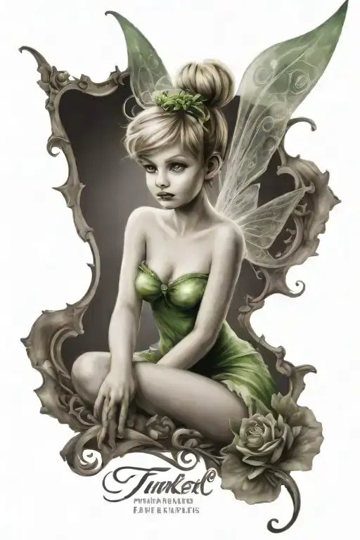 tinker bell tattoo design idea