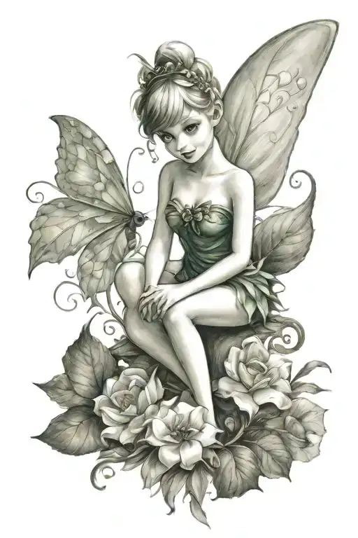 tinker bell tattoo design idea