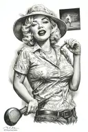 Marilyn Monroe golfing tattoo design idea