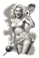 Marilyn Monroe golfing tattoo design idea
