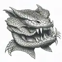 viper head fangs tattoo design idea