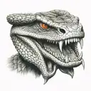 viper head fangs tattoo design idea
