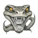 viper head fangs tattoo design idea
